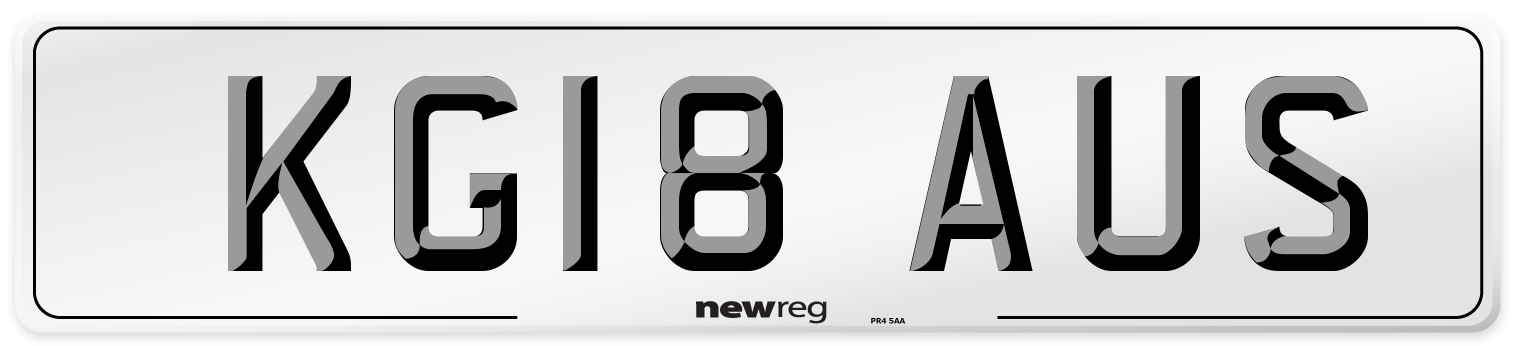 KG18 AUS Number Plate from New Reg
